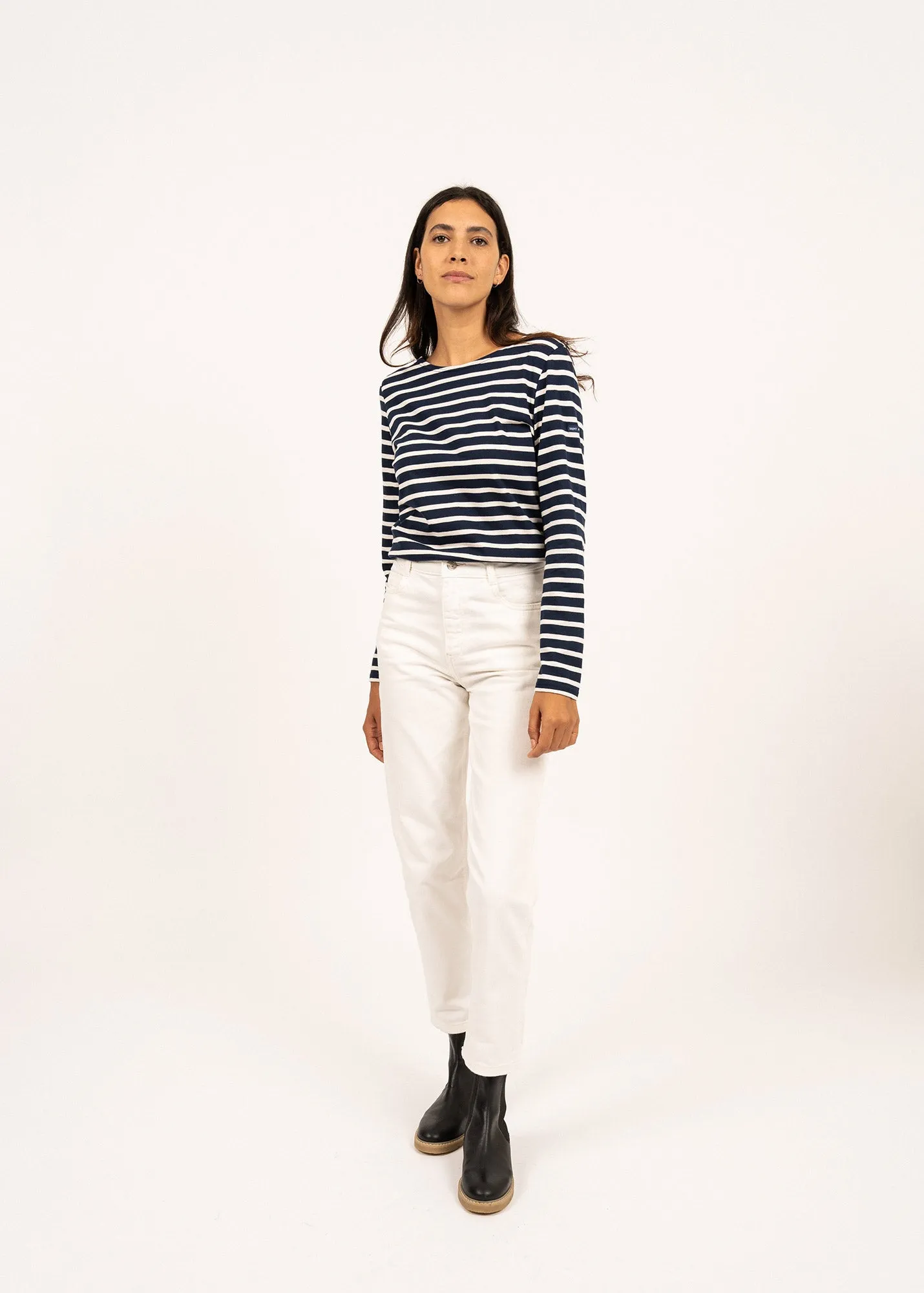 Minquidame striped sailor shirt - regular fit, in light cotton (MARINE/ECRU)