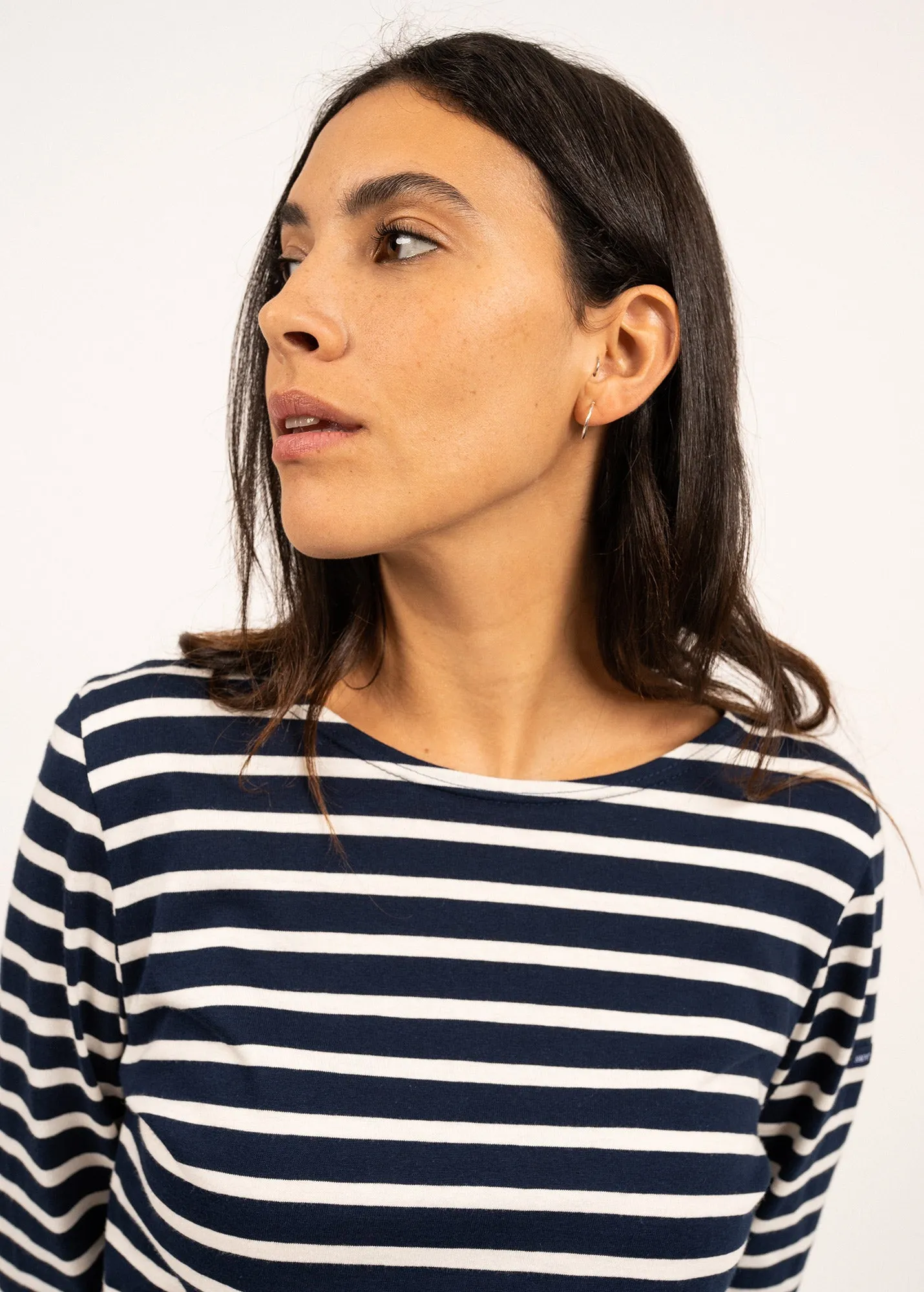 Minquidame striped sailor shirt - regular fit, in light cotton (MARINE/ECRU)