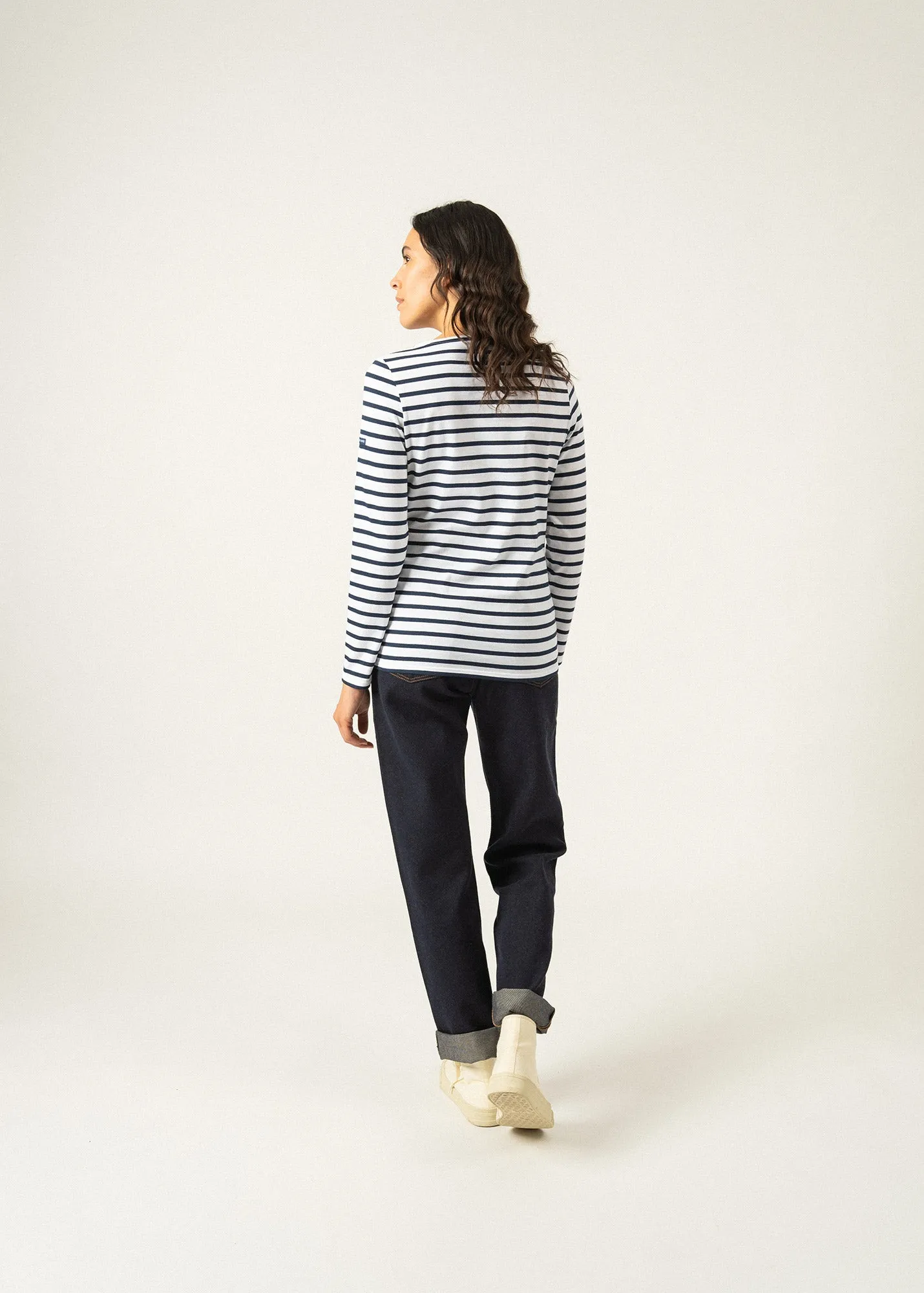 Minquidame striped sailor shirt - regular fit, in light cotton (NEIGE/MARINE)