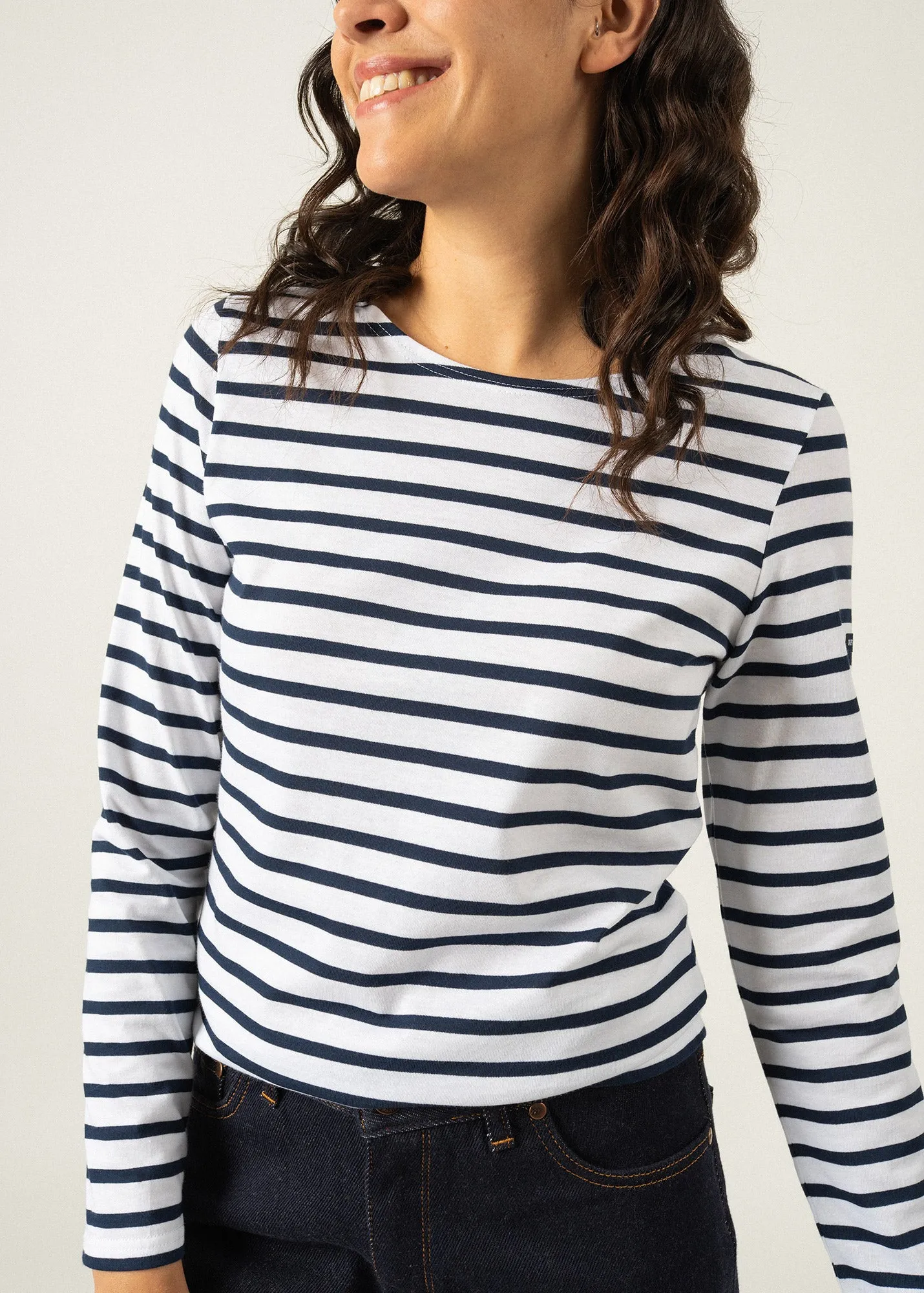 Minquidame striped sailor shirt - regular fit, in light cotton (NEIGE/MARINE)