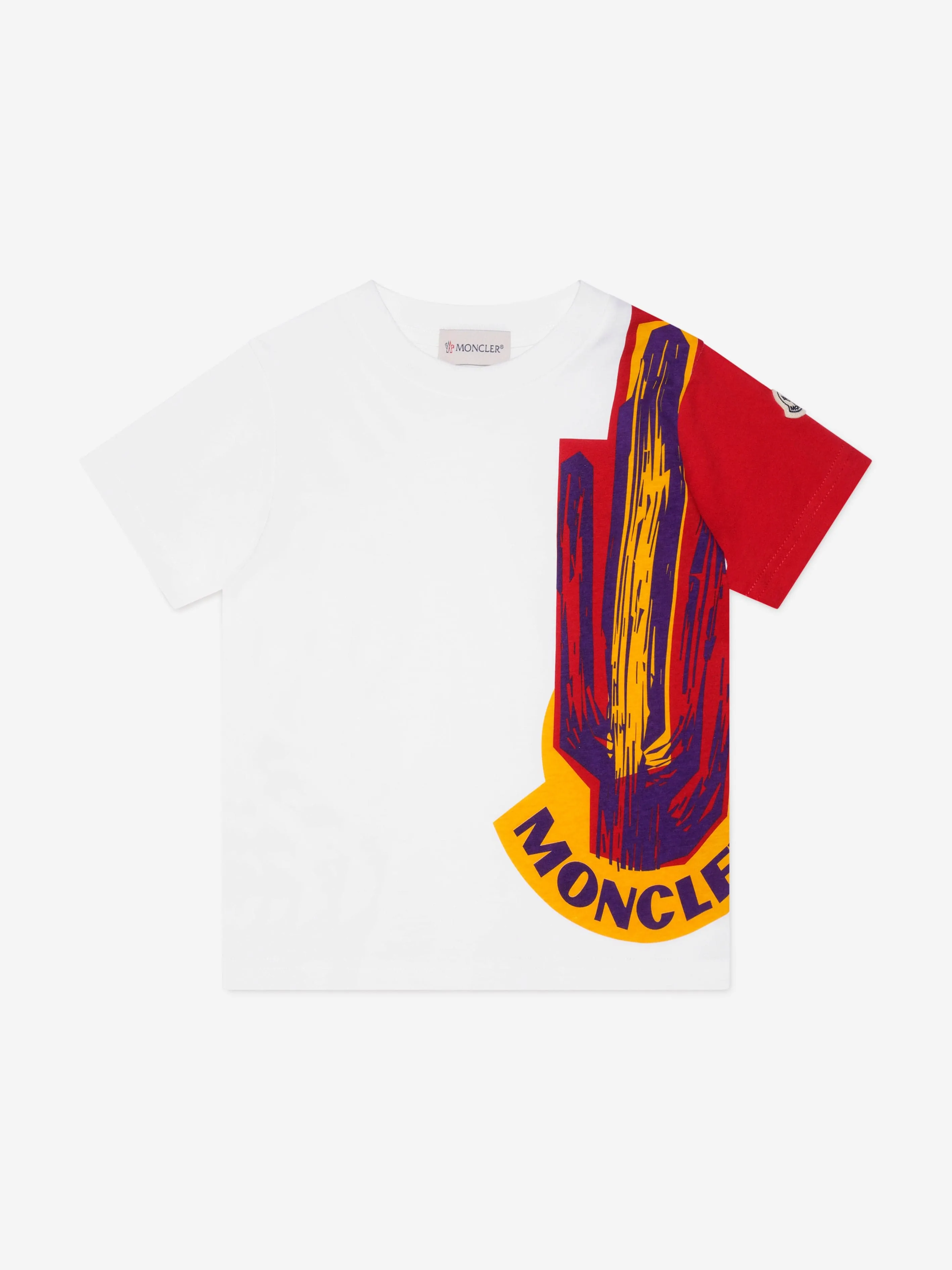 Moncler Enfant Boys Logo Print T-Shirt in White