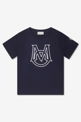 Moncler Enfant Boys Logo T-Shirt in Navy