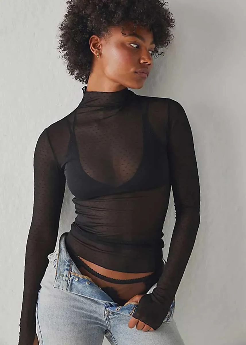 On The Dot Layering Top - Black