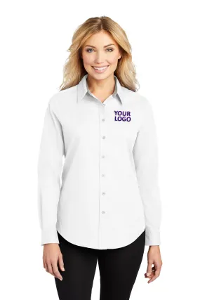 Port Authority Ladies Custom Easy Care Shirts, White/ Light Stone