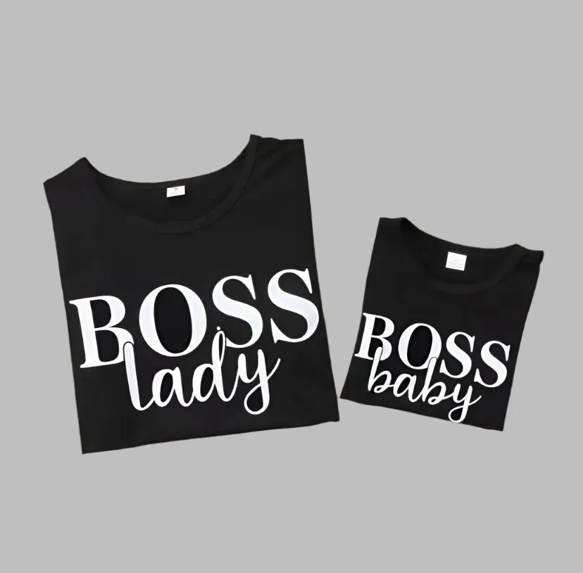 "Match in Style: MOM BOSS LADY AND BOSS BABY T-SHIRT"