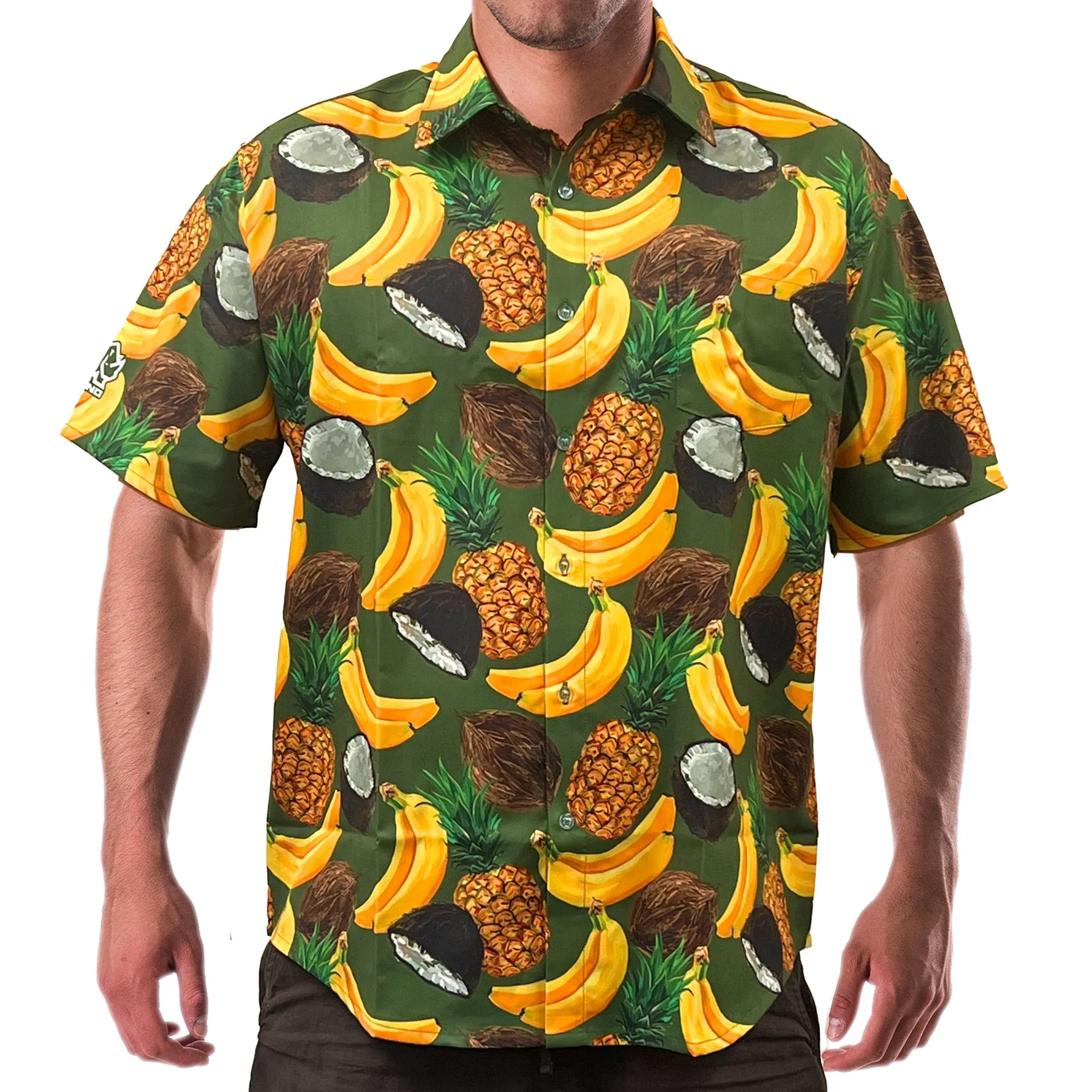 Rhino Saturday Social Button Down Shirt - Banana Coco Loco