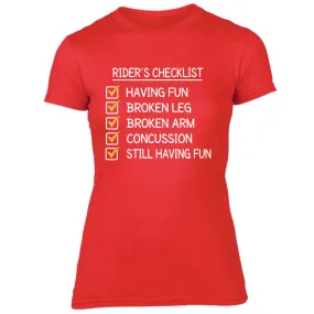 Rider's Checklist Funny Equestrian T-shirt