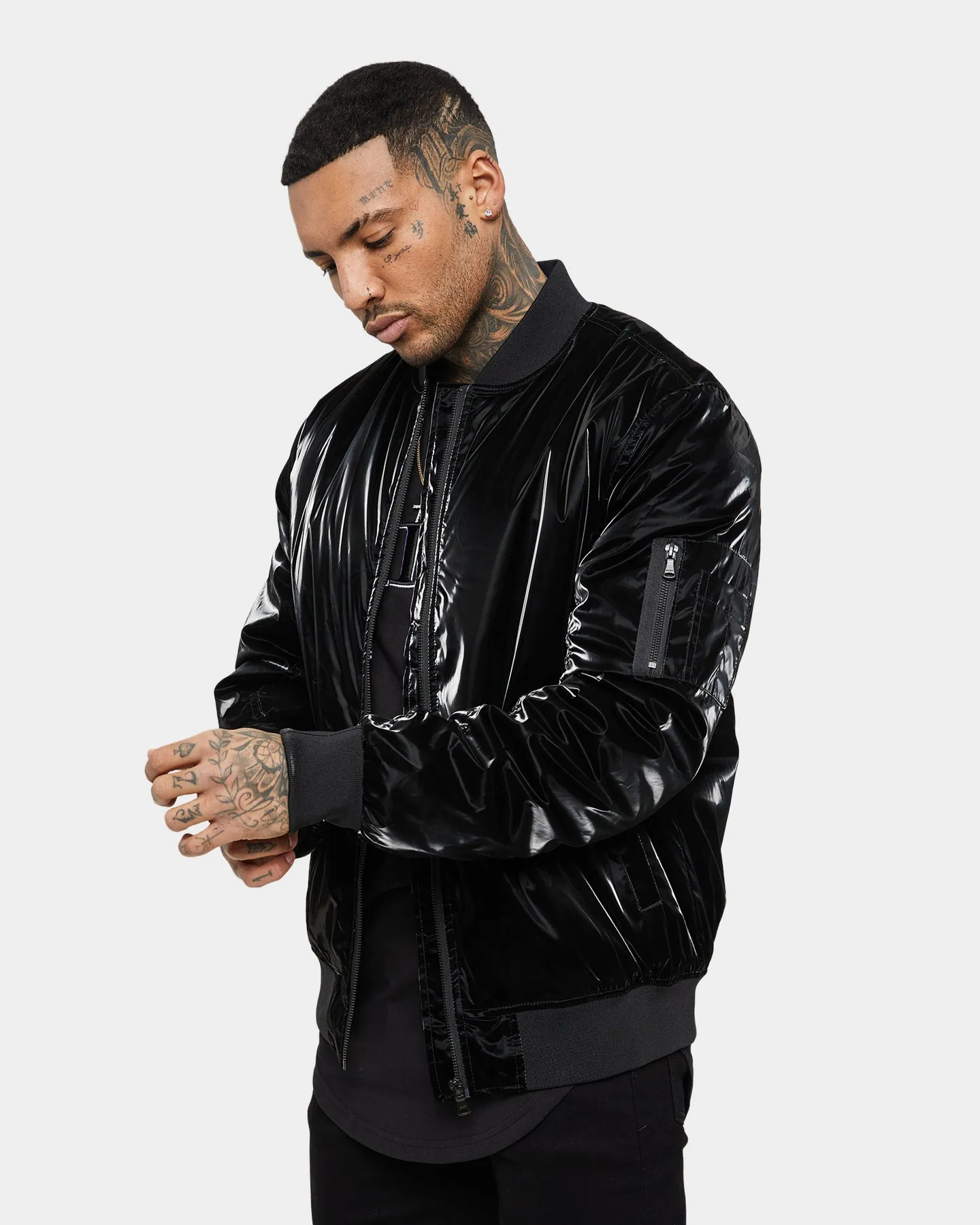 Saint Morta Gloss Bomber Jacket Black