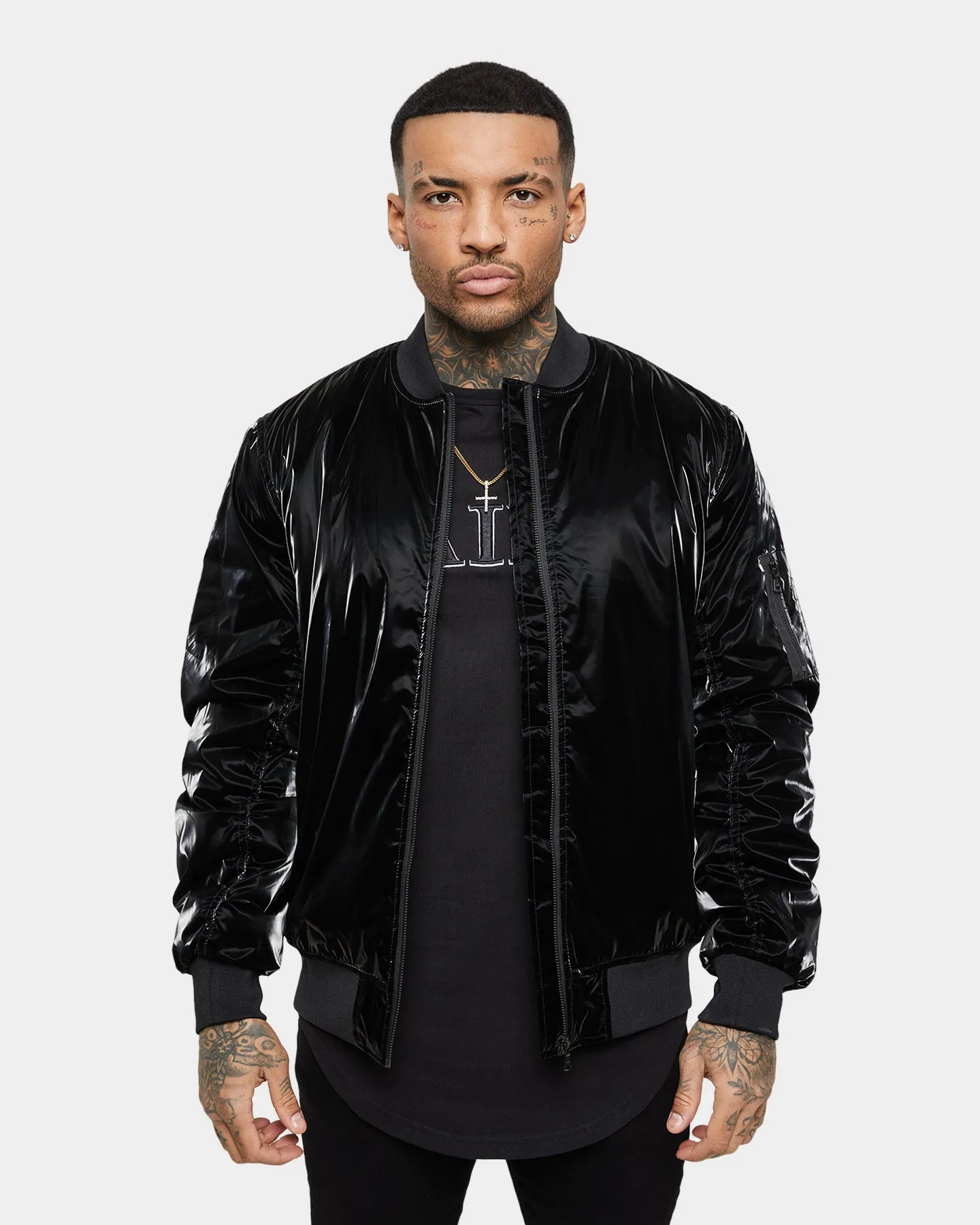 Saint Morta Gloss Bomber Jacket Black