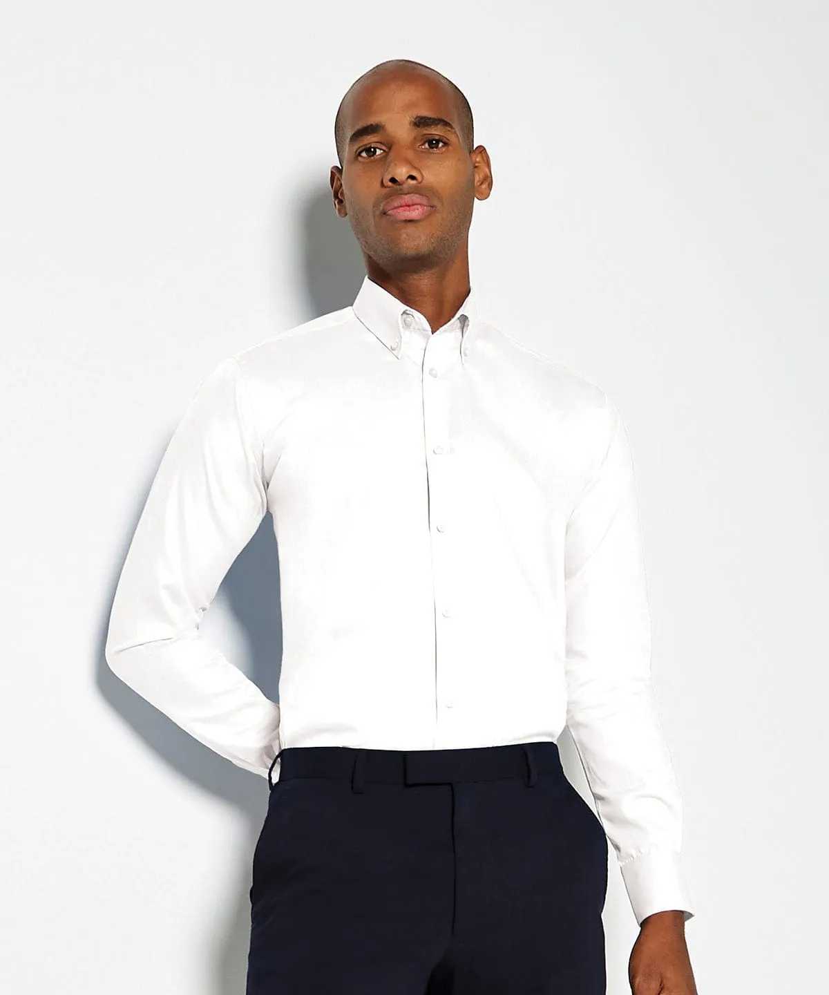 Slim fit non-iron Oxford twill shirt long-sleeved (slim fit) | White