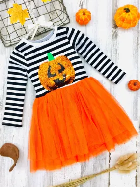 Sparkle Pumpkin Chic Tutu Dress