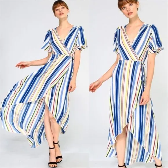 Striped Maxi Hi-low Dress