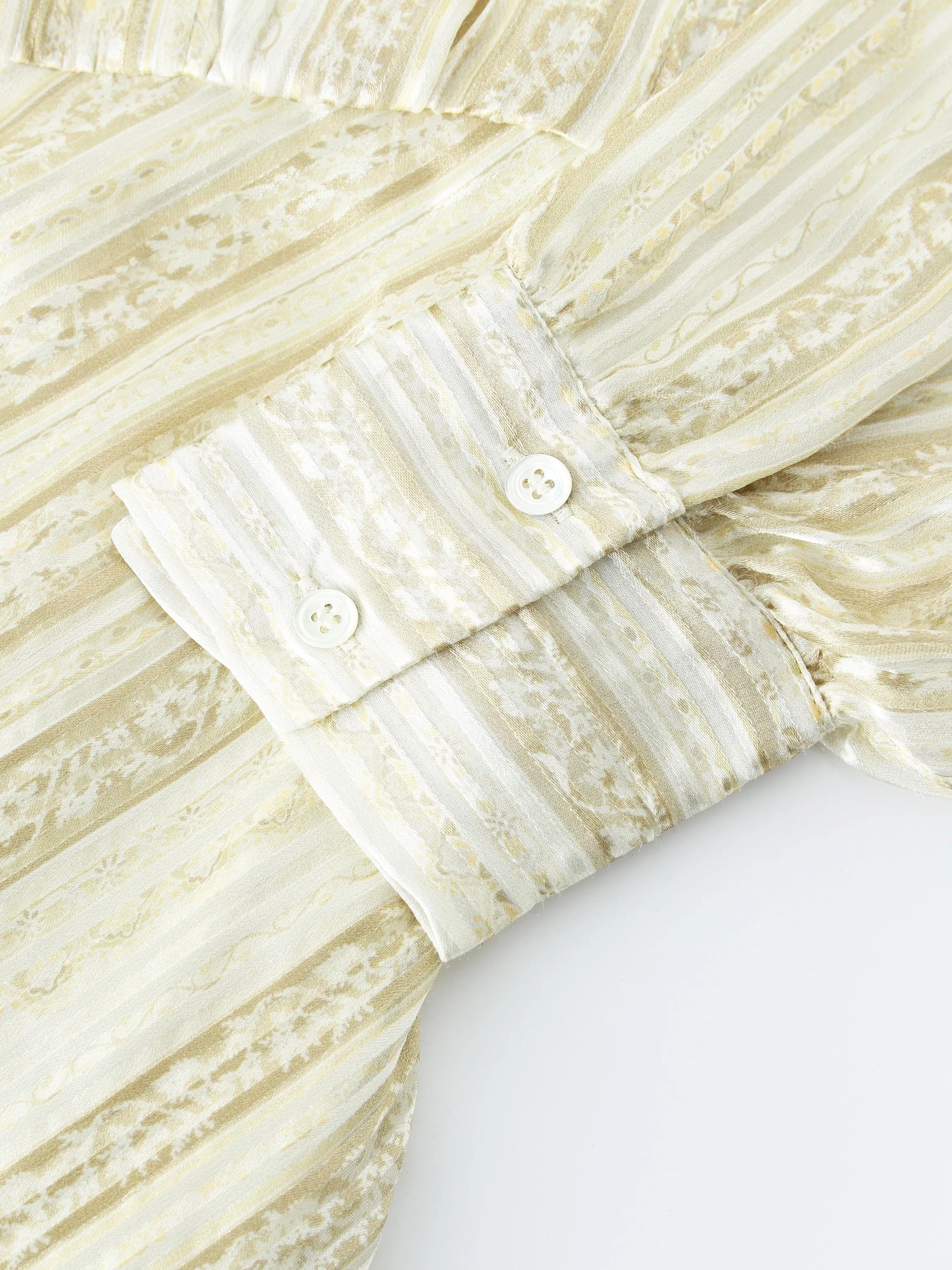 STRIPED RIBBON DRESS-CREAM