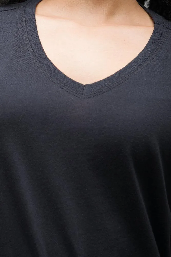 V-Neck Short Sleeve T-Shirt Black