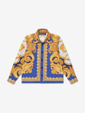 Versace Boys Barocco Shirt in Blue