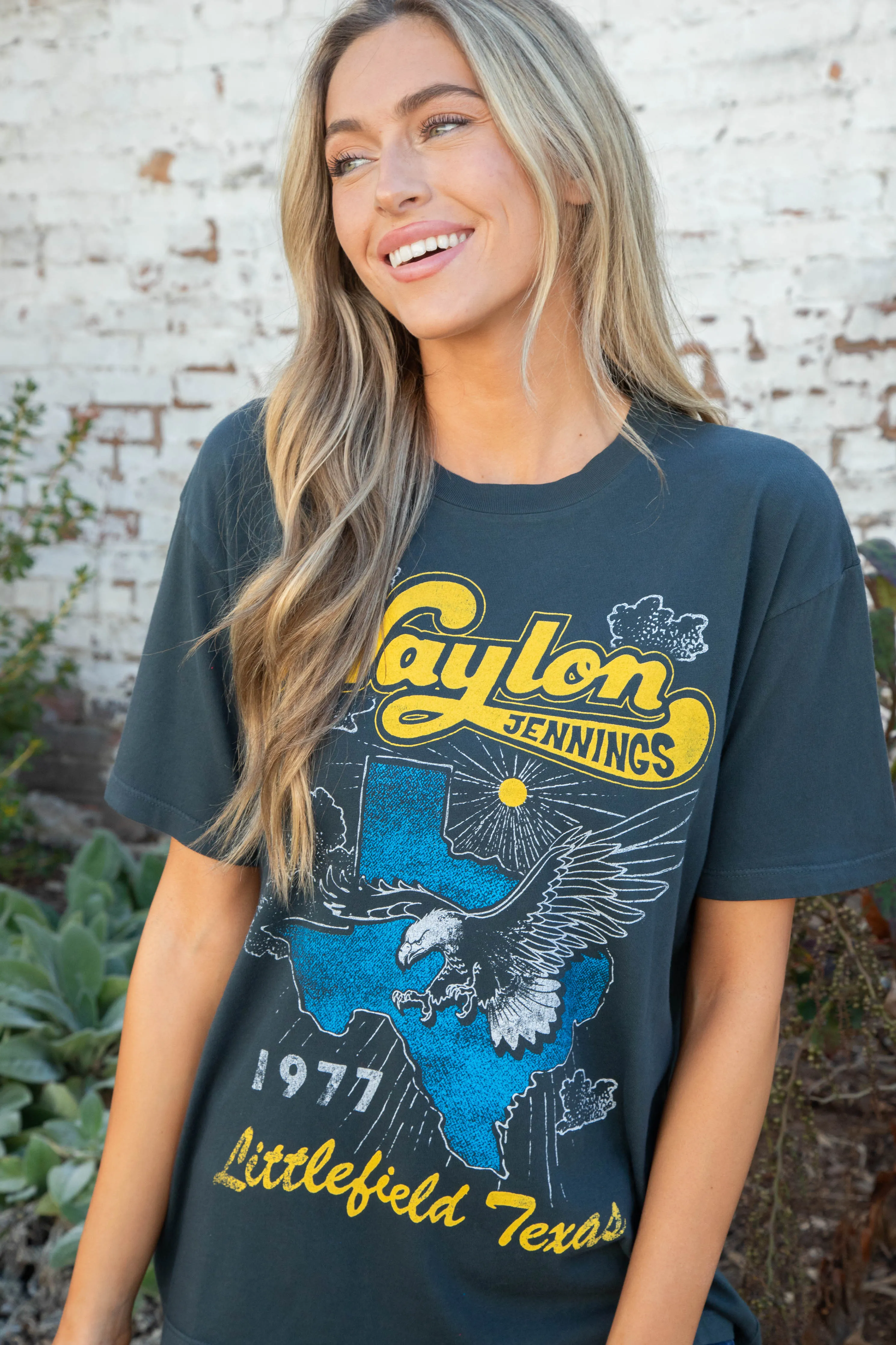 Waylon Jennings Littlefield TX Tee, Vintage Black | Daydreamer