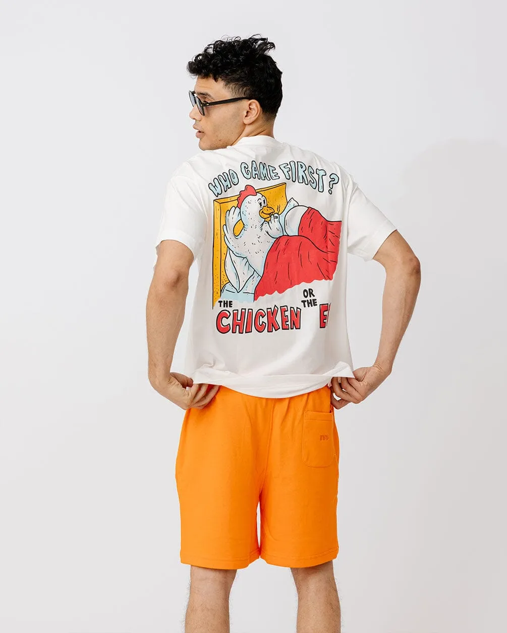 Who Came First Printed Oversized Tee