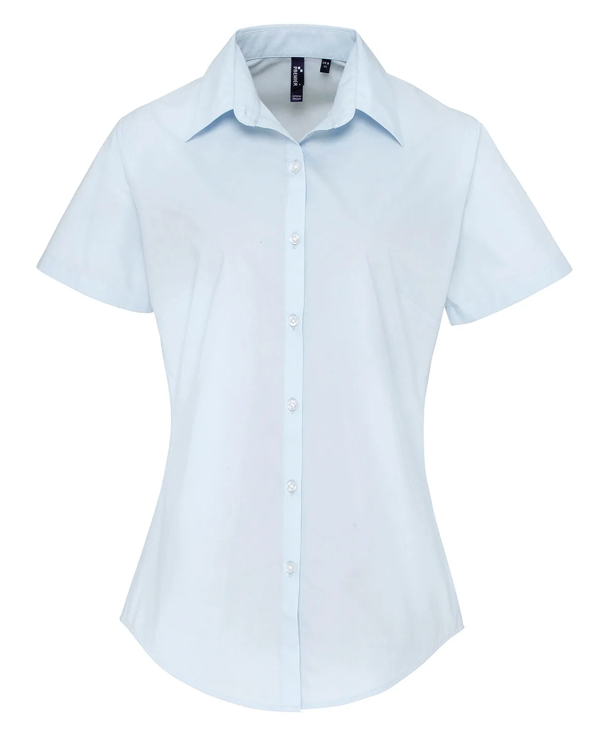 Womens supreme poplin short sleeve shirt | Light Blue